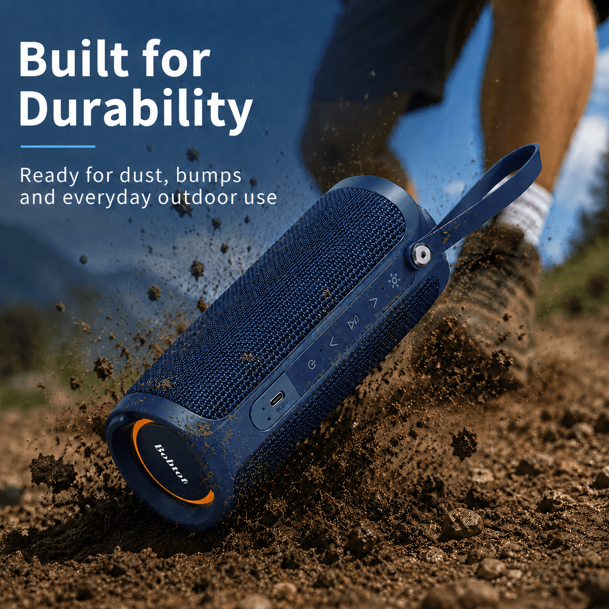 Portable Bluetooth Speaker RGB IPX6 Waterproof, 15W Loud Sound, Deep Bass, Bluetooth 5.3 Wireless Stereo Pairing 15H Playtime, for Home/Outdoor/Party/Beach, Birthday Gift (Blue)