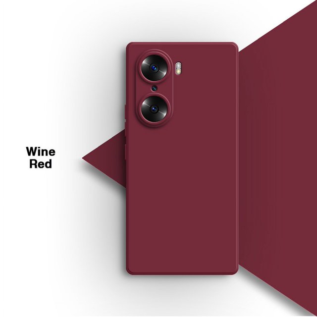Original Basic Phone Case for Honor 60 Pro SE 60Pro 60SE 5G Trendy simplicity Classic Liquid Silicone Lens Protection Back Cover Wine Red Honor 60 Pro