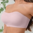 thumbnail image 5 of Hduncf Push Up Strapless Bras for Women Supportive Bandeau Bra Fashion Solid Color Wireless No Underwire Padded Tube Bra Pink M, 5 of 8