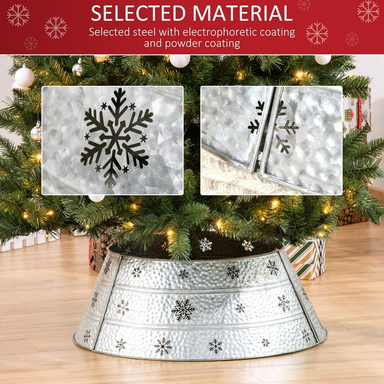 HOMCOM Christmas Tree Collar, Steel Tree Ring Skirt, Home HOMCOM Christmas Tree Collar, Steel Tree Ring Skirt, Home
