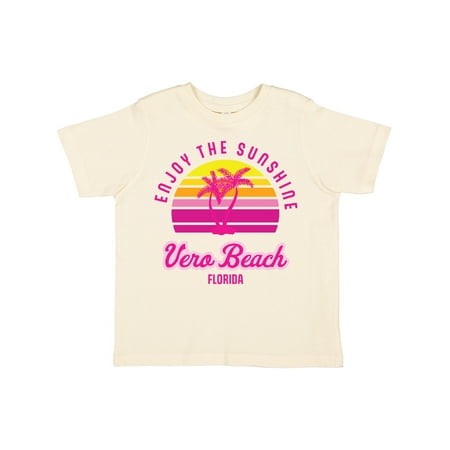 

Inktastic Summer Enjoy the Sunshine Vero Beach Florida in Pink Boys or Girls Toddler T-Shirt