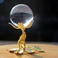 thumbnail image 3 of Bola de cristal con soporte de rosa dorado, adornos de bolas de cristal para el hogar Fengshui, decoración de mesa de boda, pisapapeles con caja de regalo para el día de la mujer, 3 of 5