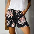 thumbnail image 2 of ERkkoi Summer Shorts For Women 2025 Running Shorts Fashion Comfy Drawstring Print Elastic Waist Pockets Sweat Shorts Women Athletic Shorts B XL, 2 of 6