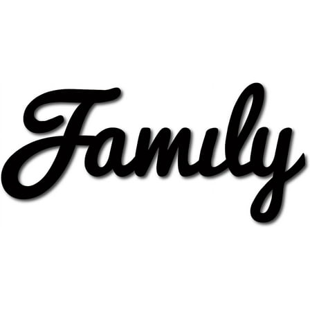 Wood Family Sign Wall Decor Art Cutout Letter Word Laser Cut Unfinished Decorative Accessories Rustic for Living Room Home Door Farmhouse Porch Bedroom Decoration 11.8 x 5.47 Inch Black