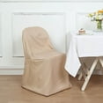 thumbnail image 5 of BalsaCircle Nude Solid Polyester Folding Flat Chair Cover Slipcover Party Wedding, 5 of 8