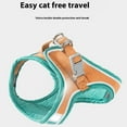 thumbnail image 4 of Methold Juego de arnés y correa para gato suave, para caminar más cómodo, arnés para gato y juego de tracción, arnés para gatito Suministros para gatos verde naranja l, 4 of 6