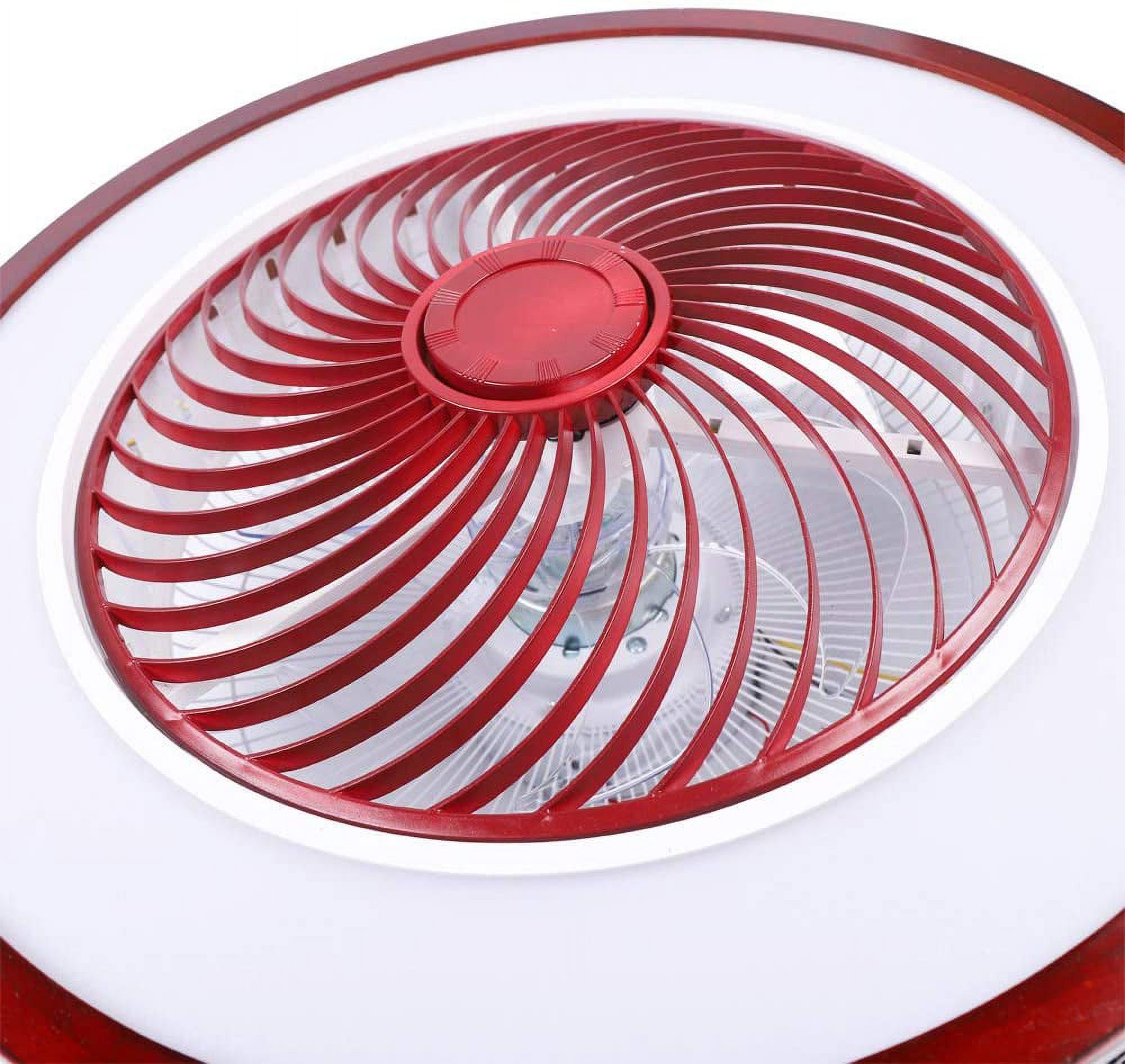 FETCOI 22 Inch Ceiling Fan with Lights, Chinese Style Invisible Flush Mount Chandelier Fan with Remote Control 2-Color 3-Speed for Living Room, Bedroom