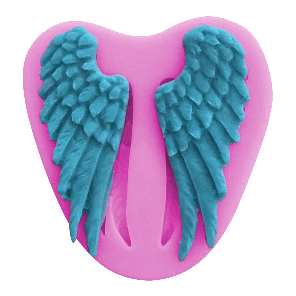 Retro Fashion Feather Silicone Fondant Mould Sugar Paste Cake Cupcake Angel Wings Design Mat Silicone Mould for Cake Decorating Cupcakes Sugarcraft Candies 