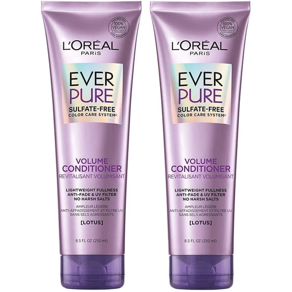 L'Oreal Paris EverPure Sulfate-Free Color Care System Lotus Volume Conditioner 8.5 oz (Pack of 2)