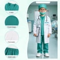 thumbnail image 3 of Marendyee Doctor Costume for Girls and Boys Kids Scrubs Nurse outfit With Set including a stethoscope Dress Up Cosplay Halloween Toddler 12T 11-12Years, 3 of 27