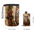 thumbnail image 5 of PhooArto Drawstring Cosmetic Bag, Barrel Shaped Portable Travel Makeup Bags, Vintage Owl on Wood Large Capacity Waterproof Multifunctional Bucket Toiletry Bag, 5 of 6