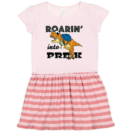

Inktastic Roarin into Pre K Back-to-School Tyrannosaurus Rex Gift Toddler Girl Dress