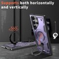 thumbnail image 6 of TECH CIRCLE Magnetic Case for Galaxy S23 Ultra, [Compatible with MagSafe] Built in 360° Rotatable Ring Holder Kickstand Slim Shockproof Protective Phone Case for Galaxy S23 Ultra 6.8" 2023,Purple, 6 of 6