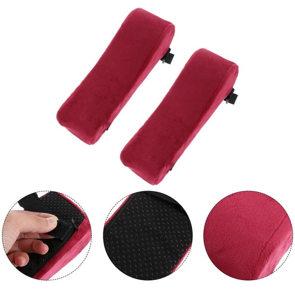 Soimiss 2Pcs Ergonomic Rosy Armrest Pillow with Memory Foam Elbow Support and Removable Cover