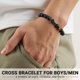 thumbnail image 2 of Pulsera ORISPRE para Hombre 20 cm Ágata Negra Ojo de Tigre con Cruz, 2 of 6