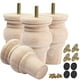 thumbnail image 1 of Juego de patas de madera para muebles TCHOSUZ de 4 pulgadas con 4 tornillos M8, 1 of 7