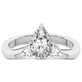 thumbnail image 4 of Pear Shape 4 Carat IGI Certified Lab Grown Diamond Ring | 14K White Gold | Joella Three Stone Chevron Diamond Ring | FG-VS1-VS2 Quality Friendly Diamonds, 4 of 6