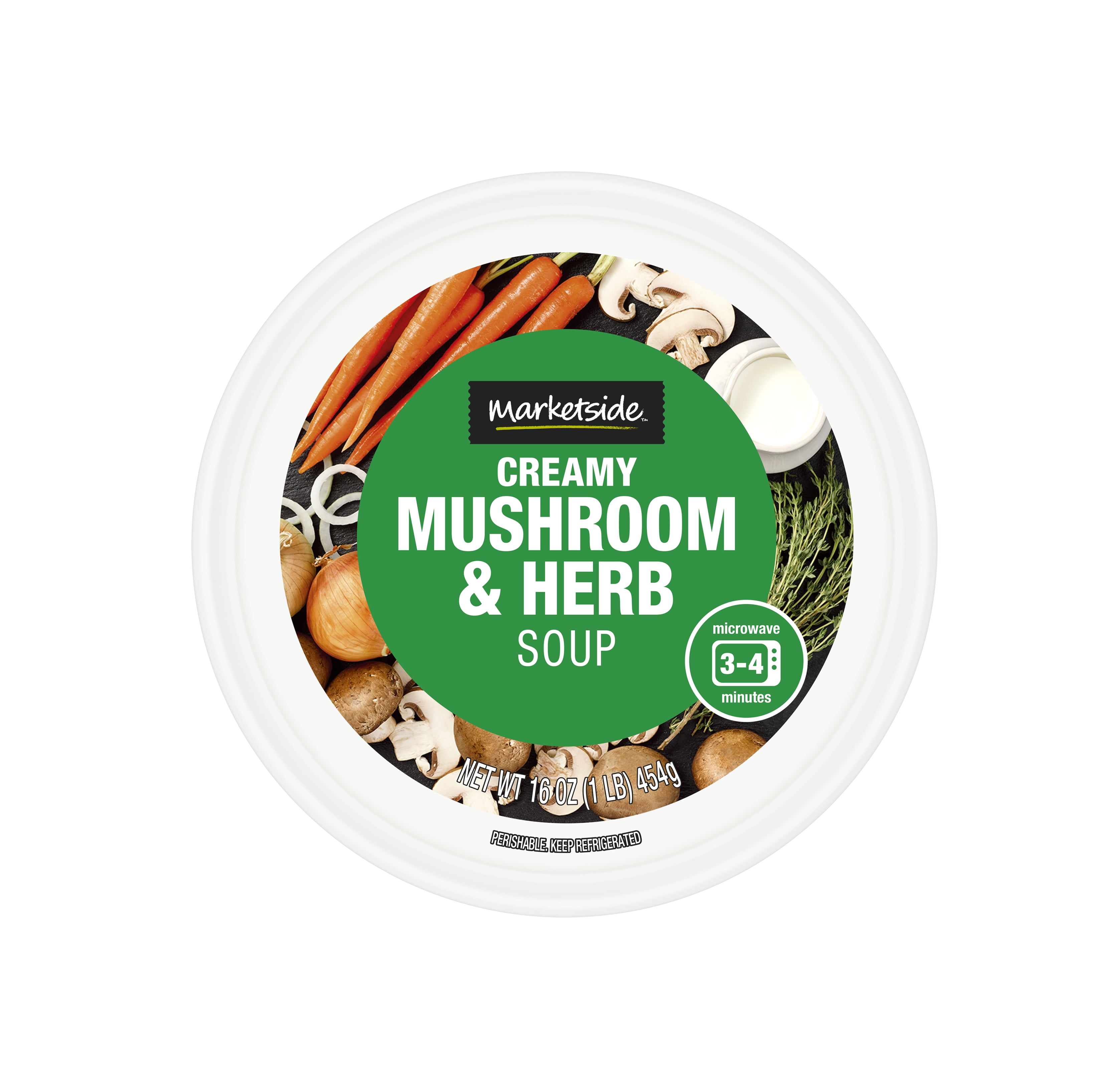 Marketside Creamy Mushroom & Herb Soup Fresh Deli Soup, 16 oz Cup