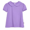 thumbnail image 5 of Made in USA Girls Soft Cotton Jersey Peter Pan Collar Short Sleeve Puff Tee, 5 of 9