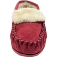thumbnail image 2 of ABSOLUTE FOOTWEAR Ladies/Womens Suede Sheepskin Moccasins/Slippers with Rubber Sole - Crimson - US 5, 2 of 7