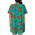 thumbnail image 3 of Lsque Colorful Crab Women's Short-Sleeved Pajama Set - 2 Piece Soft and Lightweight Sleepwear Set-Small, 3 of 9