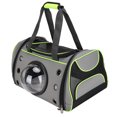 thumbnail image 2 of Bolsa de transporte plegable portátil para perros y gatos, bolsa de viaje transpirable, cápsula espacial transparente, astronauta, mochila para mascotas para exteriores, pequeña, verde claro, L, 2 of 5