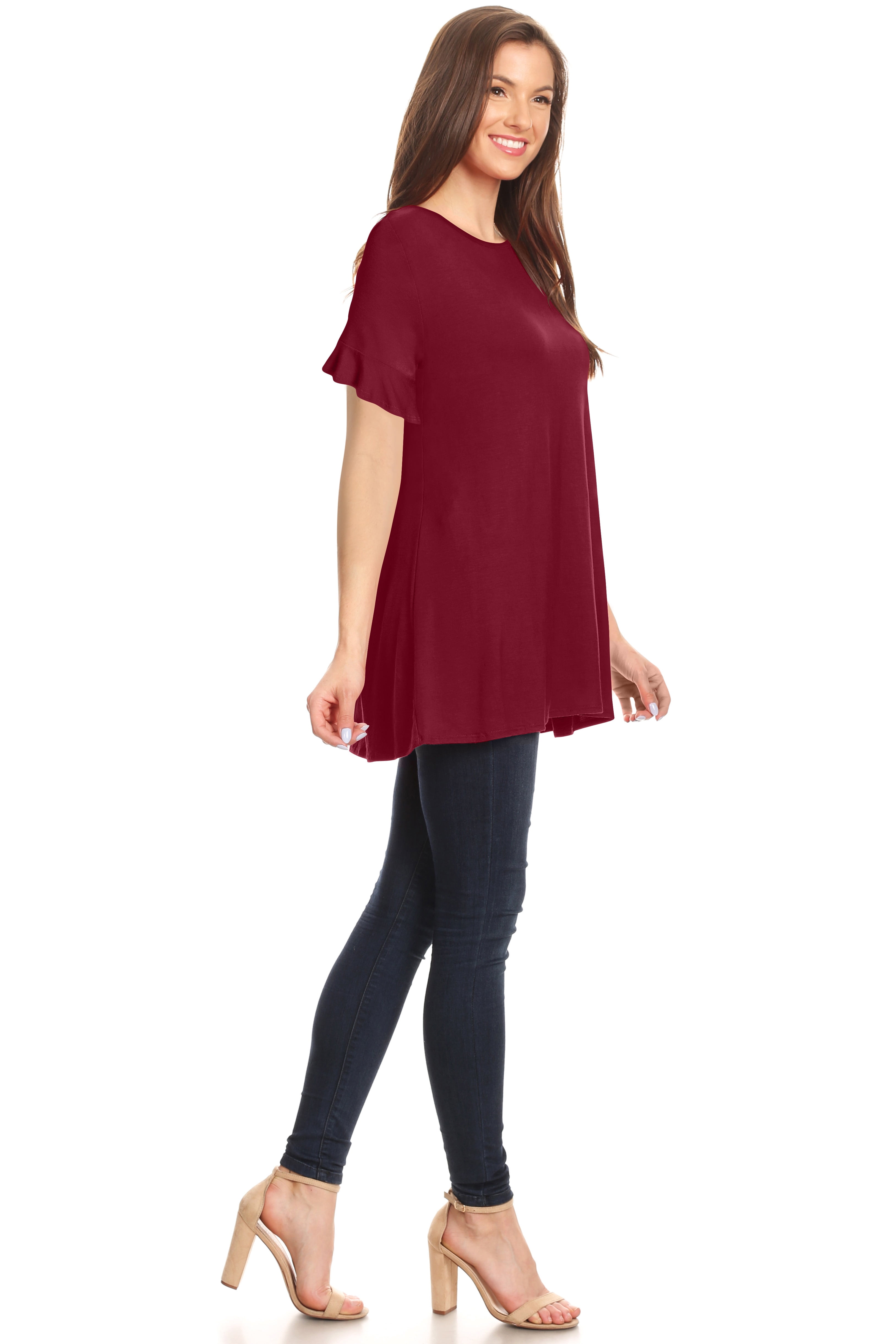extra long tunic tops for leggings walmart