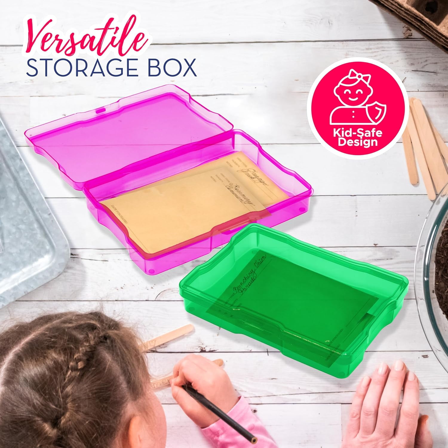4E's Novelty 16 Pack Clear Multi-color Photo Box with 4x6 Photo Cases and Multicolor Photo Box, 4x6 Photo Storage Box