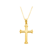Finecraft Simple Cross Pendant Necklace in 10kt Gold