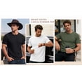 thumbnail image 5 of RICHCOIN Men's Ribbed Knit Crewneck T-Shirts Short Sleeve Textured Solid Casual Tee, 5 of 7