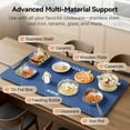 thumbnail image 5 of Food Warming Mat Extra Large, XXL 36"x16", Warming Mat For Food, Food Warmer Chafing Dishes, Portable Food Warmers Trays for Parties Buffet, 4 Level Temp, 3 Timer Settings (Blue), 5 of 8