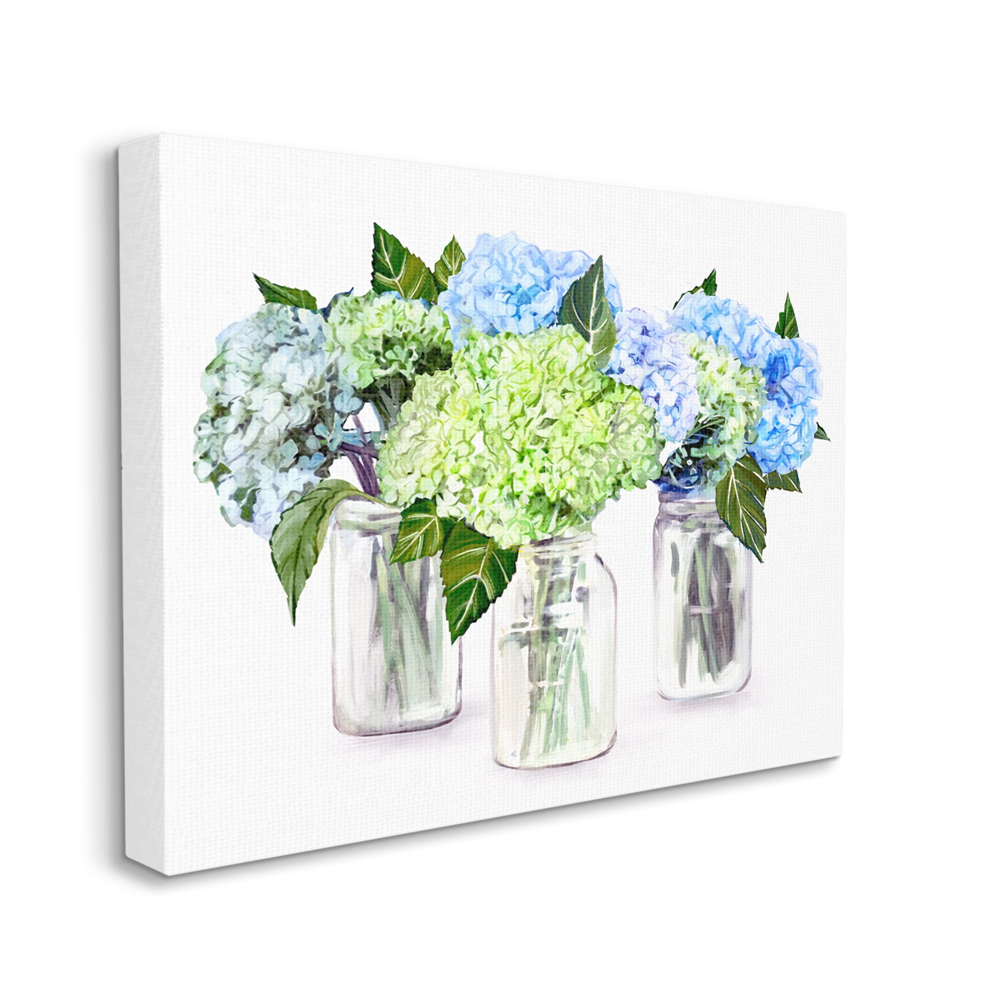 Stupell Varied Floral Hydrangea Jars Botanical & Floral Painting Gallery Wrapped Canvas Print Wall Art