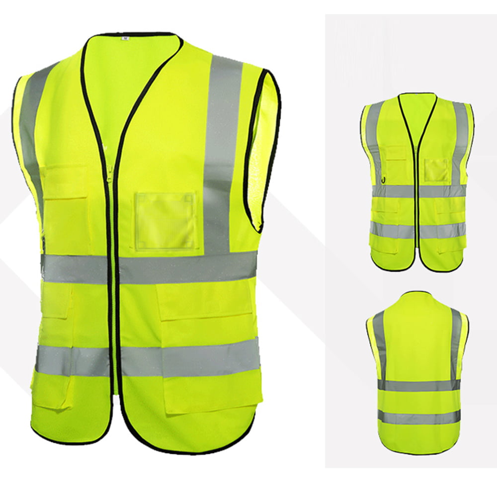 ANSI 2 Illuminated LED Safety Vest Fire Department Volunteer ID Panel Lime Green