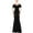 DT-Black, variant on DailyTrove Women's Off-Shoulder Mermaid Maxi Dress - Slim-Fit Solid Color Formal Gown, Polyester Blend, Flattering for Cocktail Parties & Formals for women