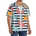 thumbnail image 2 of Gukieu Colorful Llama Print Men's Short-sleeved Shirts, Button-down Pocket Shirts, T-shirts, Beach Vacation Travel Summer Clothing-Medium, 2 of 5