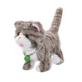 thumbnail image 1 of Peluche eléctrico para gato que camina con grabación de voz, versátil, 18 x 10 x 17 cm Rayas gris claro, 1 of 9