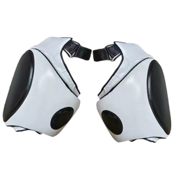 Protector de muslos para Muay Thai, protector de muslos para Muay Thai, protector de piernas tailandés, profesional pesado Blanco Negro