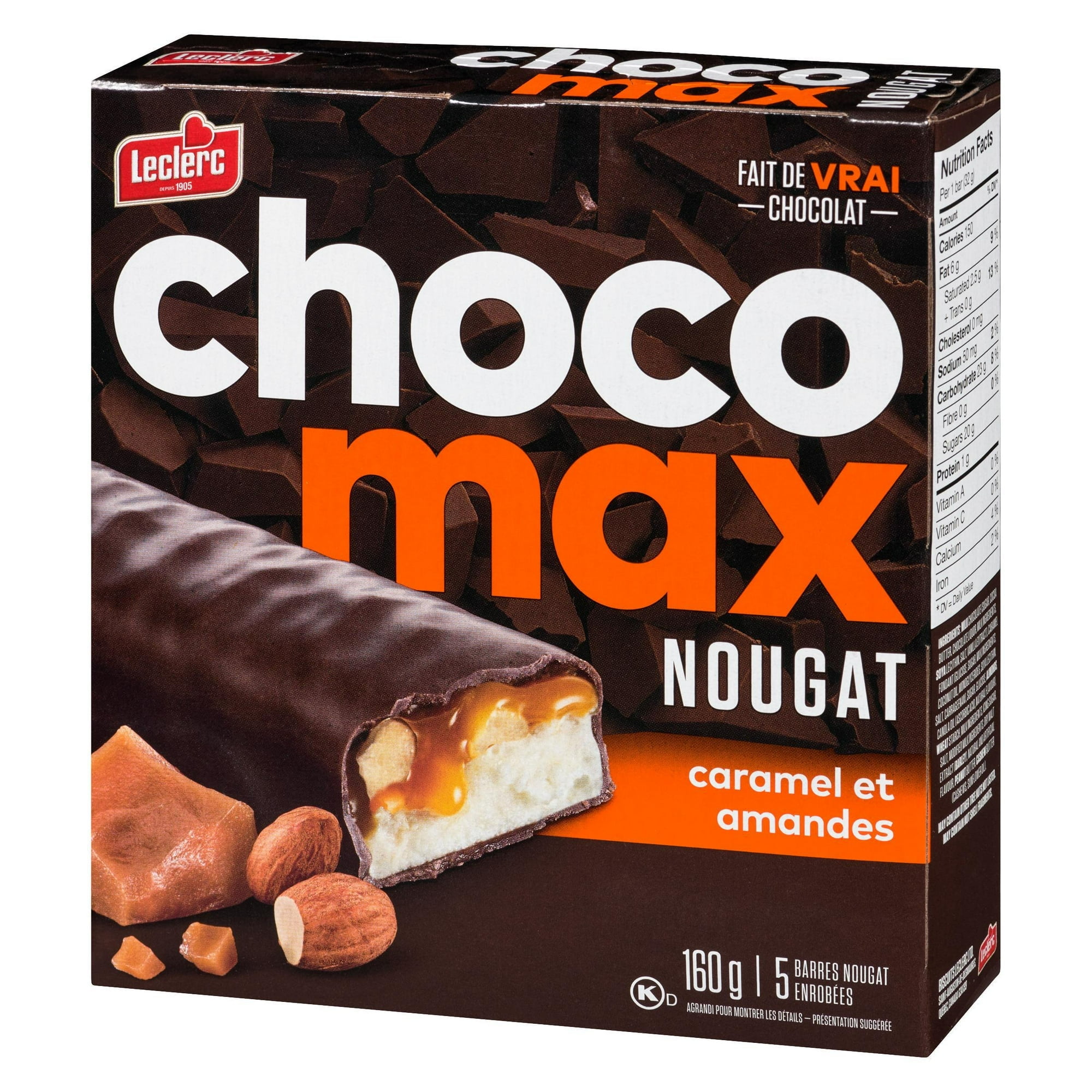Chocomax Barres de Nougat Caramel et Amande