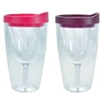 thumbnail image 4 of Ensemble de Gobelets à Vin avec Couvercles Rouges et Roses, 16 Oz, Lot de 2 - Southern Homewares - Gobelets en Acrylique Isolés à Double Paroi Transparents, 4 of 4
