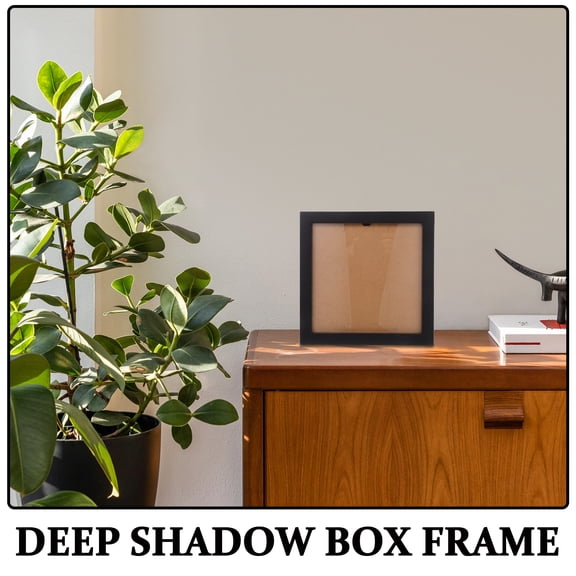 Topbathy Black Deep Shadow Box Frame for CD Display with Wall Mount, Simple and Stylish Design for Home or Office