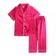 thumbnail image 1 of Pijamas de satén de seda para niños, ropa sólida para niño y niña, traje de salón, ropa de dormir bonita para adolescentes, pijamas de Navidad para familia, 2023, 1 of 4