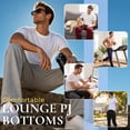 thumbnail image 5 of U2SKIIN Mens Cotton Pajama Pants, Soft Lounge Pant with Pockets Lightweight Sleep Pj Bottoms,(Dark Grey Mel,L), 5 of 6