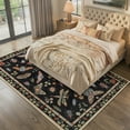 thumbnail image 3 of Moynesa Insect 6'x9' Area Rugs Washable Rug for Living Room Soft Natural Bedroom Rug Vintage Cottage Accent Carpet for Dining Room Sunroom Playroom Stain Resistant Non Slip, Black, 3 of 12