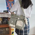 thumbnail image 3 of Multi-Pockets Crossbody Bag for Women, Adjustable Messenger Bag with Pendant for School Daily (B), 3 of 10