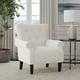 thumbnail image 5 of Upholstered Rolled Arm Wingback Living Room & Bedroom | Decorative Home Furniture Accent Chair Cream Solid Woven Freight Free My Lux Decor Round, 5 of 5