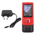 thumbnail image 1 of Teléfono deslizante desbloqueado 2G GSM, batería de 1200 mAh, voz fuerte, botones grandes, doble tarjeta, teléfono celular para personas mayores y niños, de 100 a 240 V, enchufe estadounidense rojo, 1 of 5