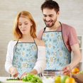 thumbnail image 5 of Lightblue Daisy Flower Small Flowers Apron-Garden Aprons for Women with Pockets-Cotton Linen Waterproof Kitchen Cooking Gardening Aprons Adjustable for Kitchen,Cooking,BBQ and Salon 33x27 Inch, 5 of 7
