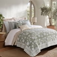 thumbnail image 5 of Levtex Home Adare Sage Reversible King / Cal King Quilt Set (106x92in) with 2 Pillow Shams (36x20in) - Floral Bedding - Sage White - Cotton King Size Quilt Bedding Set - Lightweight, Soft, Pre-Washed, 5 of 5