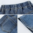 thumbnail image 6 of LYMAYTER Kids Girls Jeans Youth Stretch Wide Leg Pants Leisure Denim Trousers for 1-5T, 6 of 7