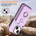 thumbnail image 5 of Phone Case for iPhone 15 Wallet Cell Cover with Crossbody Strap, Ring Stand RFID Blocking Credit Card Holder Shockproof Drop Protective Case for iPhone 15 Women Girls, Purple, 5 of 10